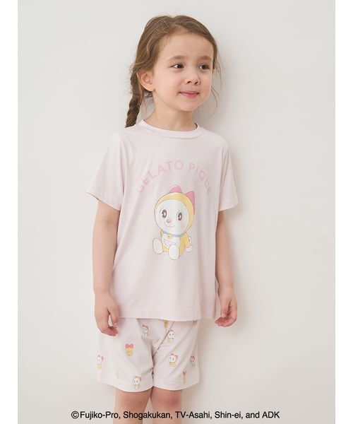 gelato pique(ジェラートピケ)の「【ドラえもん】【キッズ】ワンポイントTシャツ(ルームウェア/パジャマ・キッズ・ブルー/ピンク・90/100/110/120)」の9枚目の写真