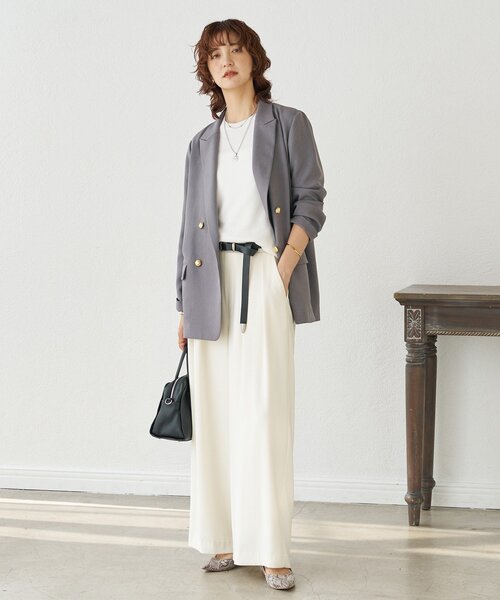 軽い着心地】ピーチツイルピークドラペルジャケット（テーラード