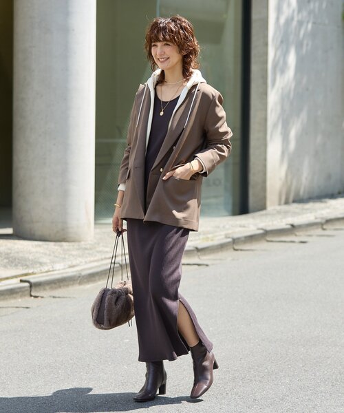 軽い着心地】ピーチツイルピークドラペルジャケット（テーラード