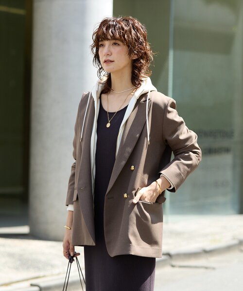 リヴドロワ　ピーチツイルピークドラペルジャケット レディース 秋の即戦力】ピーチツイルピークドラペルジャケット | RIVE