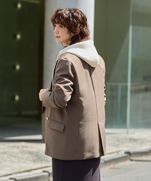 軽い着心地】ピーチツイルピークドラペルジャケット（テーラード
