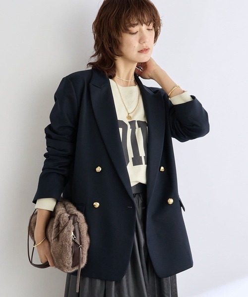 軽い着心地】ピーチツイルピークドラペルジャケット（テーラード