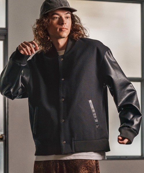 CAMBIO（カンビオ）の「mj6578-イタリアンウール×レザースタジャン