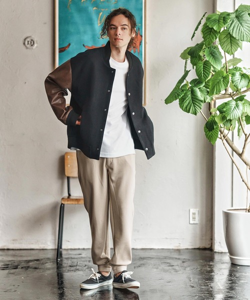 mj10975- PUレザースリーブスタジャン(25154CM)（スタジャン）｜CAMBIO