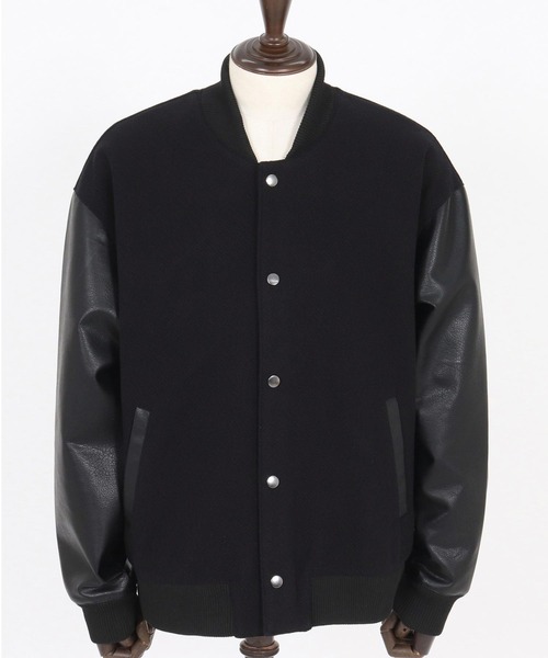 mj10975- PUレザースリーブスタジャン(25154CM)（スタジャン）｜CAMBIO