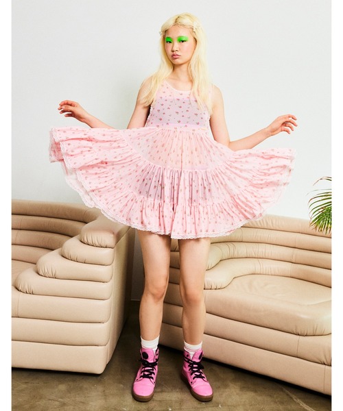 Little sunny bite（リトルサニーバイト）の「original floral tulle dress（ワンピース・レディース・ホワイト/ピンク/ブラウン・MEDIUM/SMALL）」の20枚目の写真