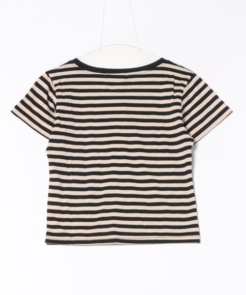 ammy.(エイミードット)の「【 ammy. / エイミードット 】 レトロ ボーダー ヘンリーネック 半袖 Tシャツ(Tシャツ/カットソー・レディース・ブラウン/ピンク/ブラック・FREE)」の4枚目の写真