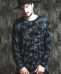 ◎NO ID. ノーアイディー 花柄 ボタニカル 総柄 薄手素材 長袖シャツ NO ID. ノーアイディー シャツ BLACK シアーフラワーBIG-SH