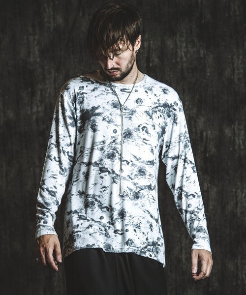 NO ID.（ノーアイディ）の「【NO ID.】Flower Print Rib Pullover / フラワー プリント テレコ プルオーバー（Tシャツ/カットソー・メンズ・ホワイト/グレー/ブラック・ONE SIZE）」の15枚目の写真