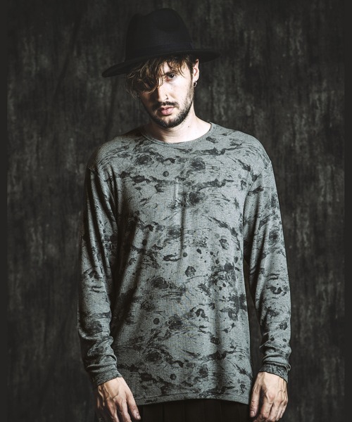 NO ID.（ノーアイディ）の「【NO ID.】Flower Print Rib Pullover / フラワー プリント テレコ プルオーバー（Tシャツ/カットソー・メンズ・ホワイト/グレー/ブラック・ONE SIZE）」の17枚目の写真