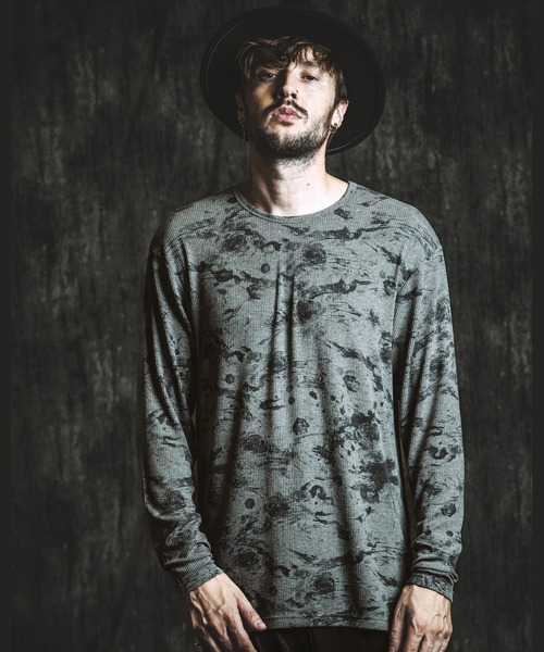 NO ID.（ノーアイディ）の「【NO ID.】Flower Print Rib Pullover / フラワー プリント テレコ プルオーバー（Tシャツ/カットソー・メンズ・ホワイト/グレー/ブラック・ONE SIZE）」の18枚目の写真