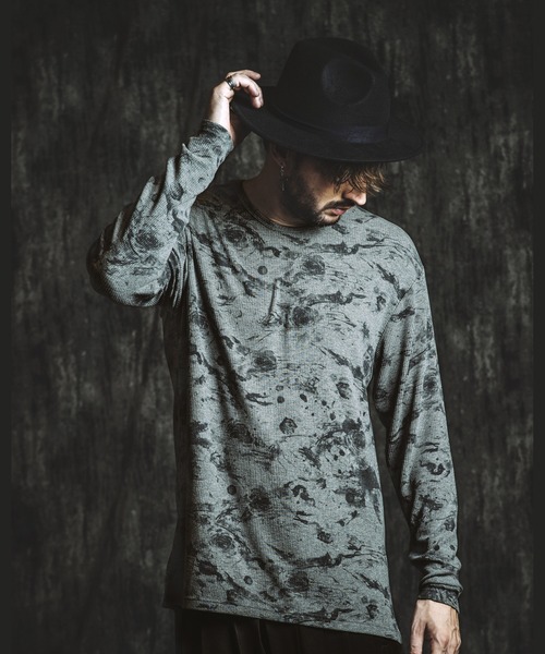 NO ID.（ノーアイディ）の「【NO ID.】Flower Print Rib Pullover / フラワー プリント テレコ プルオーバー（Tシャツ/カットソー・メンズ・ホワイト/グレー/ブラック・ONE SIZE）」の19枚目の写真