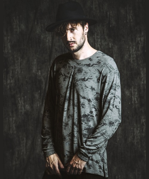 NO ID.（ノーアイディ）の「【NO ID.】Flower Print Rib Pullover / フラワー プリント テレコ プルオーバー（Tシャツ/カットソー・メンズ・ホワイト/グレー/ブラック・ONE SIZE）」の20枚目の写真