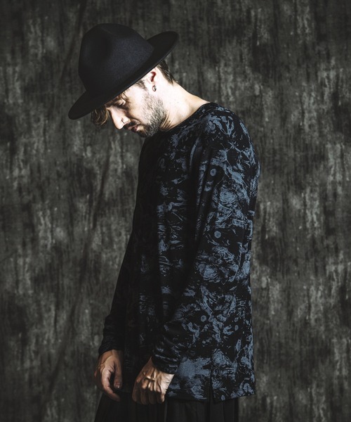 NO ID.（ノーアイディ）の「【NO ID.】Flower Print Rib Pullover / フラワー プリント テレコ プルオーバー（Tシャツ/カットソー・メンズ・ホワイト/グレー/ブラック・ONE SIZE）」の22枚目の写真