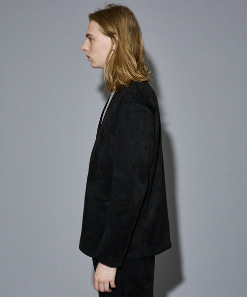 5351 POUR LES HOMMES（ゴーサンゴーイチプールオム）の「【セットアップ対応】ストレッチ スエード ノーカラージャケット（ノーカラージャケット・メンズ・チャコールグレー/ブラック・46/44/50/48）」の17枚目の写真