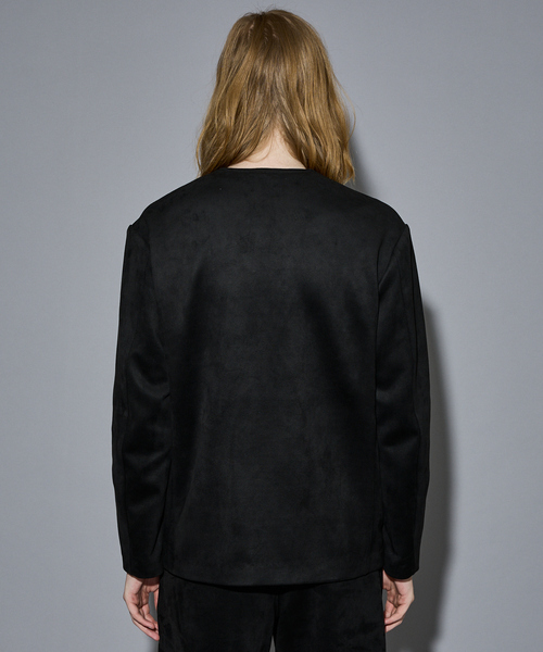 5351 POUR LES HOMMES（ゴーサンゴーイチプールオム）の「【セットアップ対応】ストレッチ スエード ノーカラージャケット（ノーカラージャケット・メンズ・チャコールグレー/ブラック・46/44/50/48）」の18枚目の写真