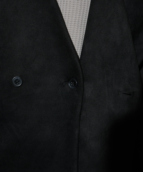 5351 POUR LES HOMMES（ゴーサンゴーイチプールオム）の「【セットアップ対応】ストレッチ スエード ノーカラージャケット（ノーカラージャケット・メンズ・チャコールグレー/ブラック・46/44/50/48）」の22枚目の写真