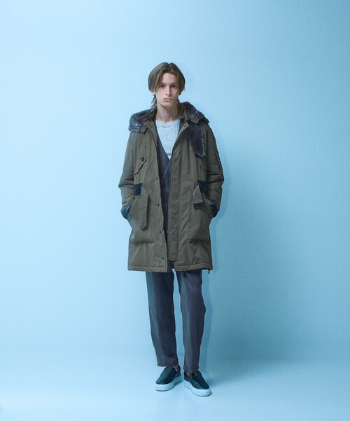 5351 POUR LES HOMMES(ゴーサンゴーイチプールオム)の「【セットアップ対応】ストレッチ スエード ノーカラージャケット(ノーカラージャケット・メンズ・チャコールグレー/ブラック・46/44/50/48)」の5枚目の写真