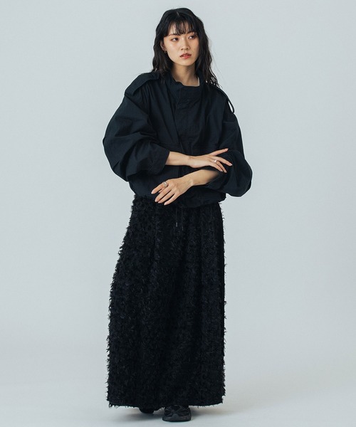 ROSE BUD(ローズバッド)の「(mici)MILITARY JACKET(ミリタリージャケット・レディース・ブラック/ベージュ・ONE SIZE)」の7枚目の写真