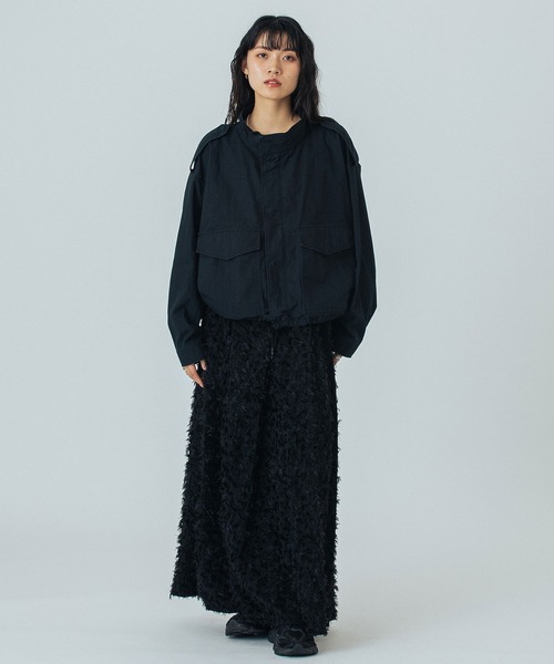 ROSE BUD(ローズバッド)の「(mici)MILITARY JACKET(ミリタリージャケット・レディース・ブラック/ベージュ・ONE SIZE)」の5枚目の写真
