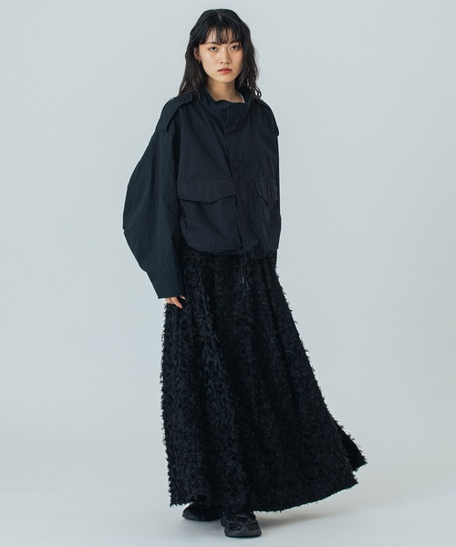 ROSE BUD(ローズバッド)の「(mici)MILITARY JACKET(ミリタリージャケット・レディース・ブラック/ベージュ・ONE SIZE)」の6枚目の写真