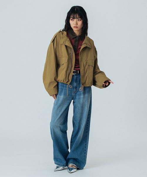 ROSE BUD(ローズバッド)の「(mici)MILITARY JACKET(ミリタリージャケット・レディース・ブラック/ベージュ・ONE SIZE)」の21枚目の写真