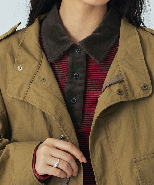 ROSE BUD(ローズバッド)の「(mici)MILITARY JACKET(ミリタリージャケット・レディース・ブラック/ベージュ・ONE SIZE)」の12枚目の写真