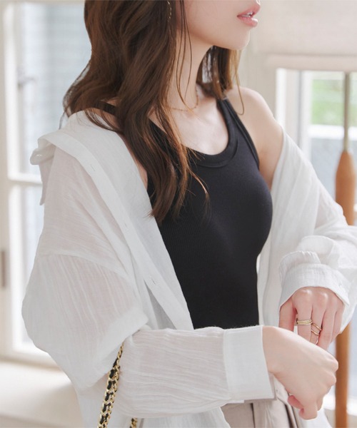 KOBE LETTUCE（コウベレタス）の「カップ付きUネックリブタンクトップ（タンクトップ・レディース・ブルー/ブラック/ホワイト・M）」の7枚目の写真