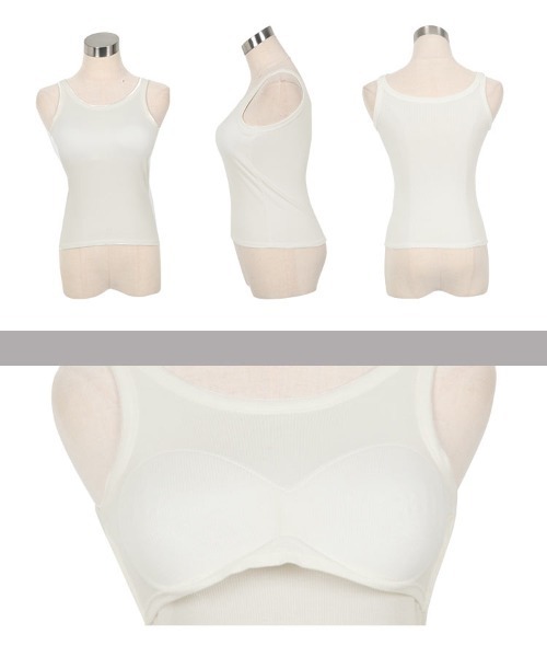 KOBE LETTUCE（コウベレタス）の「カップ付きUネックリブタンクトップ（タンクトップ・レディース・ブルー/ブラック/ホワイト・M）」の9枚目の写真