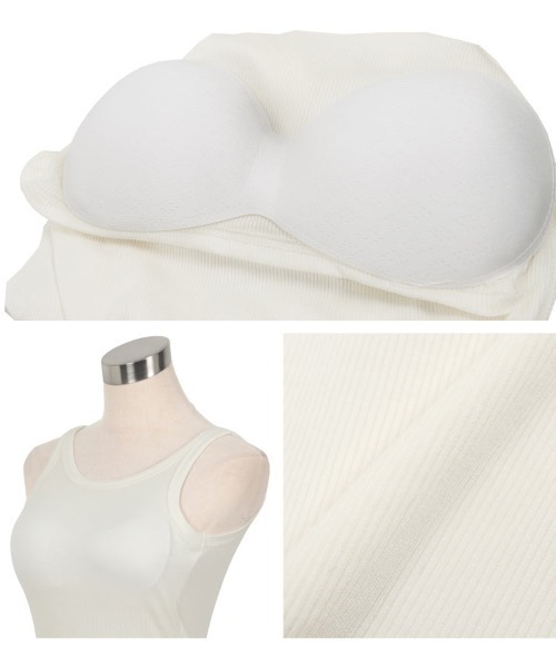 KOBE LETTUCE（コウベレタス）の「カップ付きUネックリブタンクトップ（タンクトップ・レディース・ブルー/ブラック/ホワイト・M）」の10枚目の写真