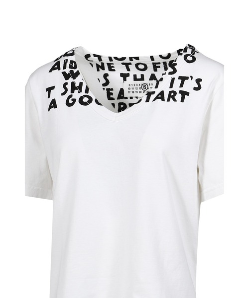 MM6 Maison Margiela(エムエムシックス メゾン マルジェラ)の「T-SHIRT(Tシャツ/カットソー・メンズ・ホワイト・MEDIUM/LARGE)」の3枚目の写真