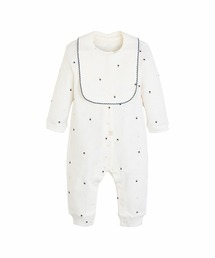moimoln（モイモルン）の「【2点セット】ブルーベリーアイレットカバーオール＆スタイ（ロンパース・キッズ）」