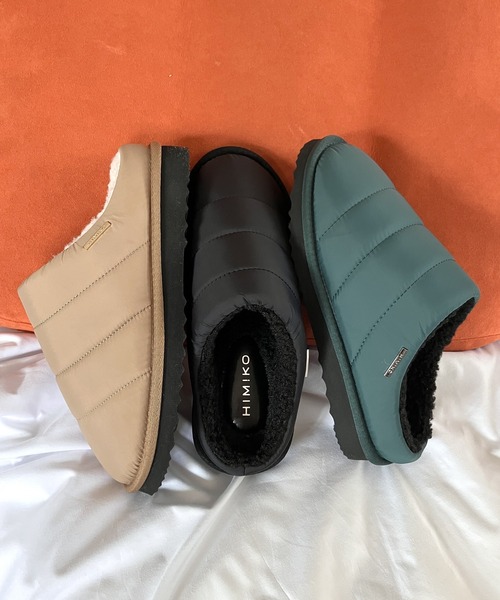 HIMIKO ブラック キルティングサンダル セール】【HIMIKO】【撥水】キルティングボアクロッグ/640011