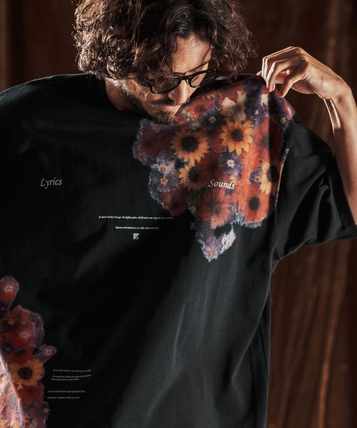 ANGENEHM（アンゲネーム）の「mt9885-Printed T-shirt -Botanical Art- Tシャツ(AG05-025acf)（Tシャツ/カットソー・メンズ・ホワイト/ブラック・L/M/S）」の4枚目の写真