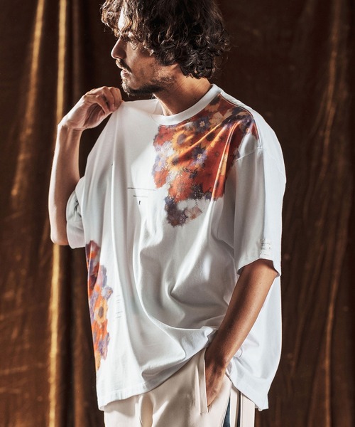 ANGENEHM（アンゲネーム）の「mt9885-Printed T-shirt -Botanical Art- Tシャツ(AG05-025acf)（Tシャツ/カットソー・メンズ・ホワイト/ブラック・L/M/S）」の11枚目の写真