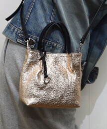 COOCO（クーコ）の「メタリックツマミハンドル２ＷＡＹミニトートバッグ（トートバッグ）」