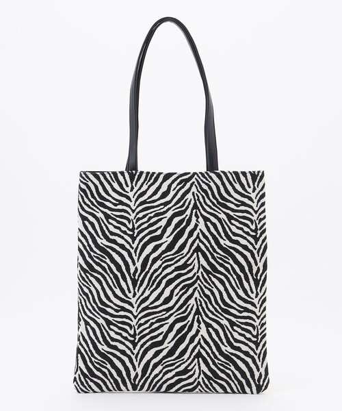 ANY(エニィ)の「【A4サイズ収納可】ゼブラジャガード柄トートバッグ(トートバッグ・レディース・ダークブラウン系/ブラック系・F)」の1枚目の写真