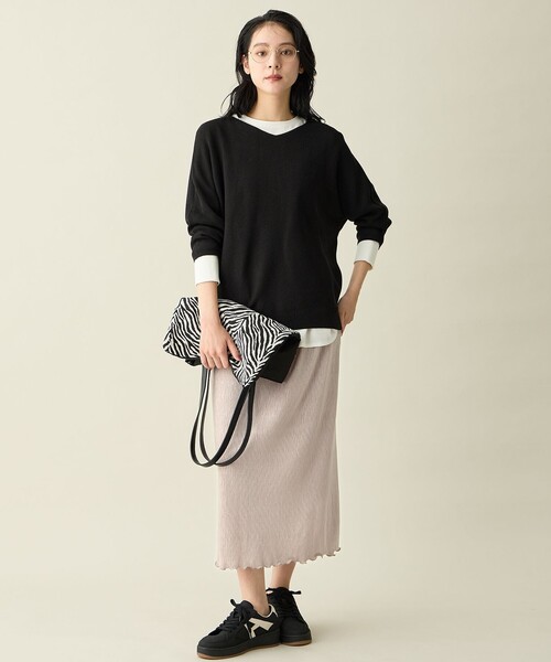 ANY(エニィ)の「【A4サイズ収納可】ゼブラジャガード柄トートバッグ(トートバッグ・レディース・ダークブラウン系/ブラック系・F)」の9枚目の写真