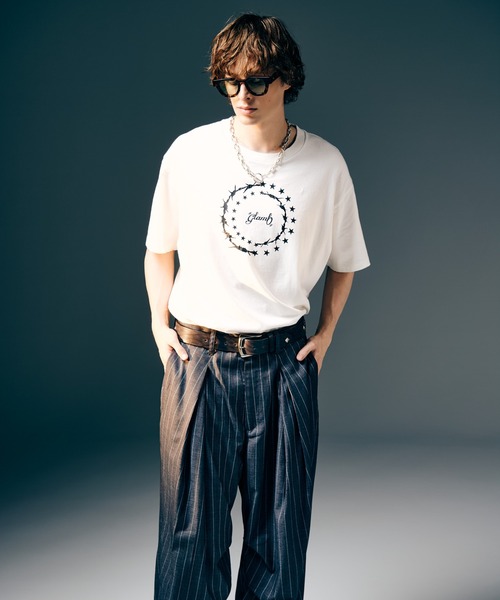 glamb（グラム）の「Barbed Wire T-Shirt / バーブドワイヤーTシャツ（Tシャツ/カットソー・メンズ・ホワイト/ブラック・S/M/L）」の12枚目の写真