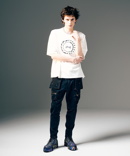 glamb（グラム）の「Barbed Wire T-Shirt / バーブドワイヤーTシャツ（Tシャツ/カットソー・メンズ・ホワイト/ブラック・S/M/L）」の16枚目の写真