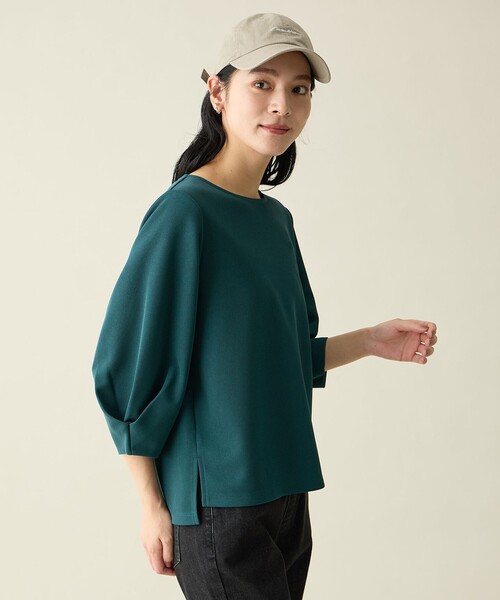 ANY(エニィ)の「コンフォータブル袖タックブラウス(Tシャツ/カットソー・レディース・ブラック系/スカイブルー系/ダークグリーン系/オレンジ系/ライトグレー系・F)」の15枚目の写真