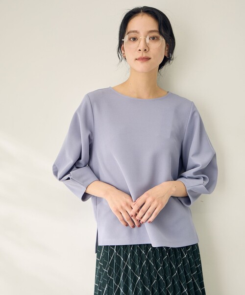 ANY(エニィ)の「コンフォータブル袖タックブラウス(Tシャツ/カットソー・レディース・ブラック系/スカイブルー系/ダークグリーン系/オレンジ系/ライトグレー系・F)」の19枚目の写真