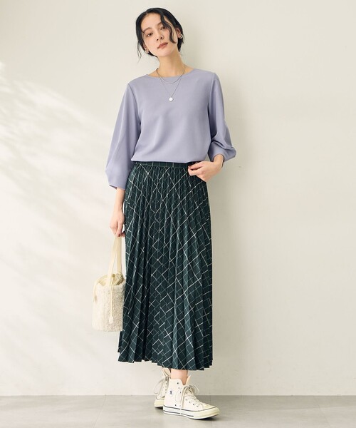 ANY(エニィ)の「コンフォータブル袖タックブラウス(Tシャツ/カットソー・レディース・ブラック系/スカイブルー系/ダークグリーン系/オレンジ系/ライトグレー系・F)」の20枚目の写真
