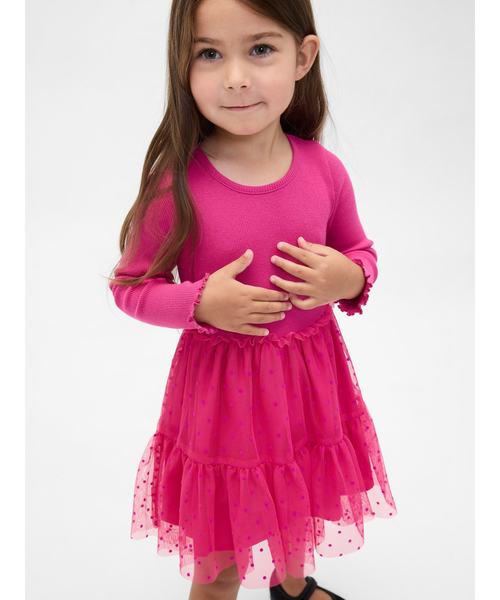 GAP（ギャップ）の「ミックスメディア チュールワンピース (幼児・ベビー)（ワンピース・キッズ・ピンク/ブラック/パープル・100cm/90cm/80ｃｍ/110cm/105cm/95cm/70cm）」の3枚目の写真