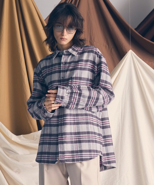 MAISON SPECIAL（メゾンスペシャル）の「《UNISEX》【Italian Dead Stock Fabric】Prime-Over Regular Collar Flannel Shirt/プライムオーバーレギュラーカラーネルシャツ【MAISON SPECIAL/メゾンスペシャル】（シャツ/ブラウス・メンズ・ダークブルー/グレー/その他6/その他7/その他1/その他2/その他3/その他5/ベージュ/ネイビー/サックスブルー/ブルー/アイボリー/ライトグレー/チャコールグレー/ダークネイビー/その他4・1/2/0）」の3枚目の写真