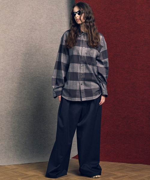 MAISON SPECIAL（メゾンスペシャル）の「《UNISEX》【Italian Dead Stock Fabric】Prime-Over Regular Collar Flannel Shirt/プライムオーバーレギュラーカラーネルシャツ【MAISON SPECIAL/メゾンスペシャル】（シャツ/ブラウス・メンズ・ダークブルー/グレー/その他6/その他7/その他1/その他2/その他3/その他5/ベージュ/ネイビー/サックスブルー/ブルー/アイボリー/ライトグレー/チャコールグレー/ダークネイビー/その他4・1/2/0）」の20枚目の写真