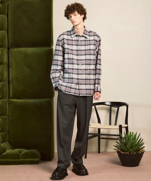 MAISON SPECIAL（メゾンスペシャル）の「《UNISEX》【Italian Dead Stock Fabric】Prime-Over Regular Collar Flannel Shirt/プライムオーバーレギュラーカラーネルシャツ【MAISON SPECIAL/メゾンスペシャル】（シャツ/ブラウス・メンズ・ダークブルー/グレー/その他6/その他7/その他1/その他2/その他3/その他5/ベージュ/ネイビー/サックスブルー/ブルー/アイボリー/ライトグレー/チャコールグレー/ダークネイビー/その他4・1/2/0）」の22枚目の写真