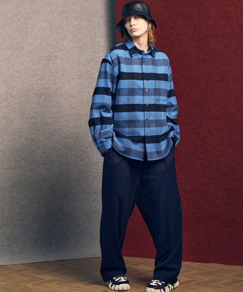 MAISON SPECIAL(メゾンスペシャル) Prime-Over Regular Collar Flannel Shirt プライムオーバー レギュラーカラー ネルシャツ メンズ  1【中古】【ブランド古着バズストア】 UNISEX》【Italian Dead Stock Fabric】Prime-Over Regular Collar