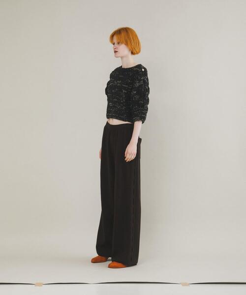 LAATO（ラート）の「lantern sleeve knit（ニット/セーター・レディース・ブラック/オフホワイト・FREE）」の6枚目の写真