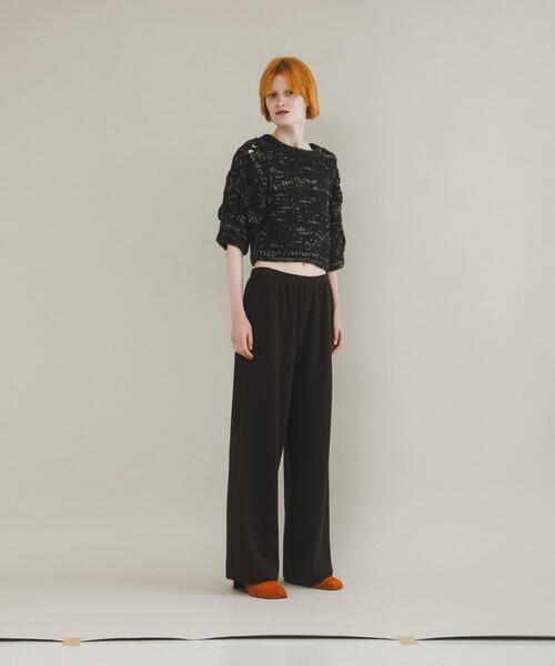 LAATO（ラート）の「lantern sleeve knit（ニット/セーター・レディース・ブラック/オフホワイト・FREE）」の8枚目の写真